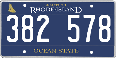 RI license plate 382578