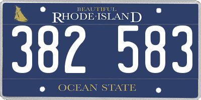 RI license plate 382583