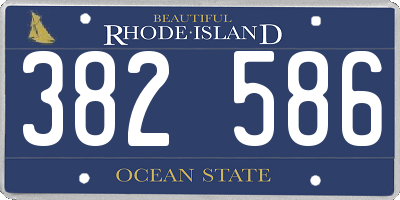 RI license plate 382586