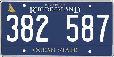 RI license plate 382587
