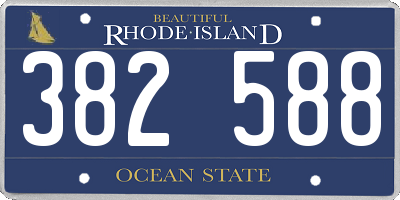 RI license plate 382588