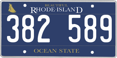 RI license plate 382589