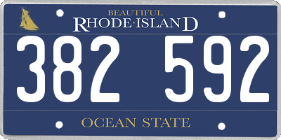 RI license plate 382592