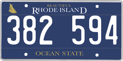 RI license plate 382594