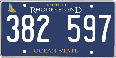 RI license plate 382597