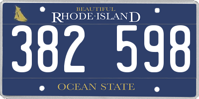 RI license plate 382598