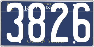 RI license plate 3826