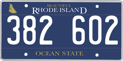 RI license plate 382602