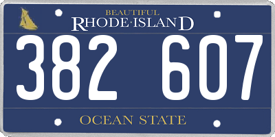 RI license plate 382607