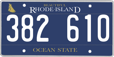 RI license plate 382610