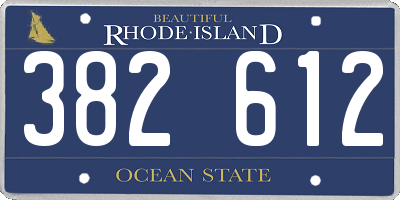 RI license plate 382612