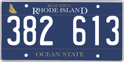 RI license plate 382613