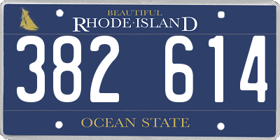 RI license plate 382614