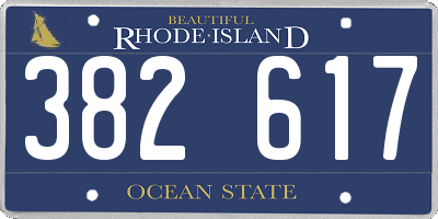 RI license plate 382617