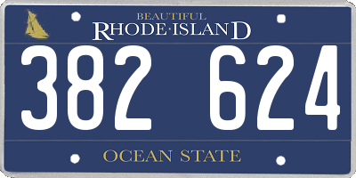 RI license plate 382624