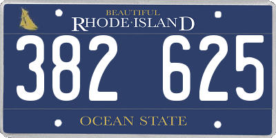 RI license plate 382625