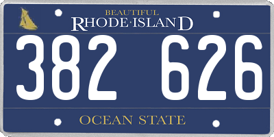 RI license plate 382626
