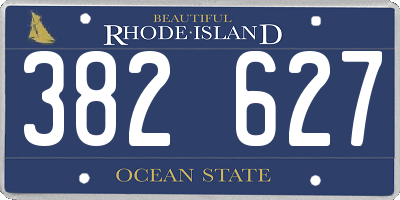 RI license plate 382627