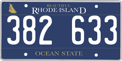 RI license plate 382633