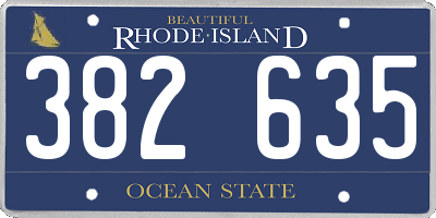 RI license plate 382635