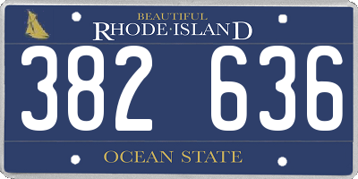RI license plate 382636