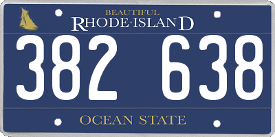 RI license plate 382638
