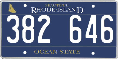 RI license plate 382646