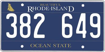 RI license plate 382649