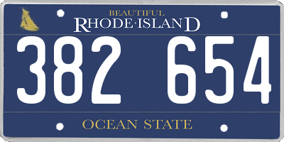 RI license plate 382654