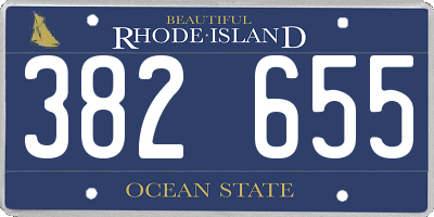 RI license plate 382655