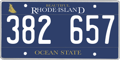RI license plate 382657