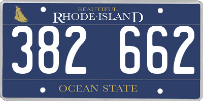 RI license plate 382662