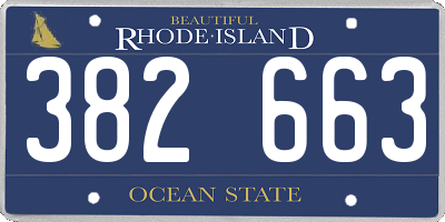 RI license plate 382663