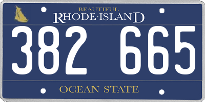 RI license plate 382665