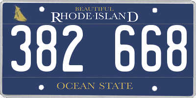 RI license plate 382668