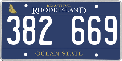 RI license plate 382669