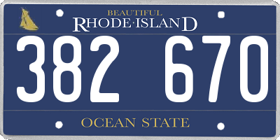 RI license plate 382670