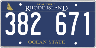 RI license plate 382671