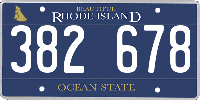 RI license plate 382678