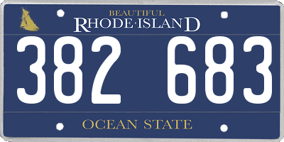 RI license plate 382683