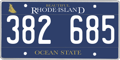 RI license plate 382685