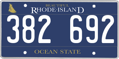 RI license plate 382692