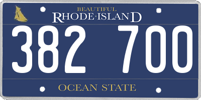 RI license plate 382700