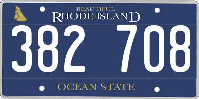 RI license plate 382708