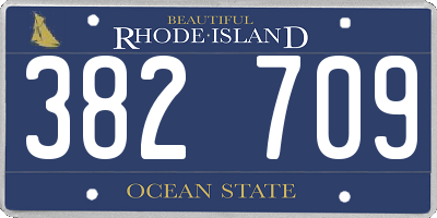 RI license plate 382709