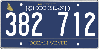 RI license plate 382712