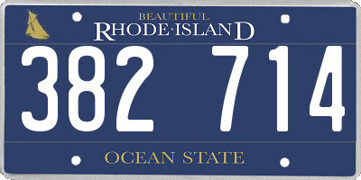 RI license plate 382714
