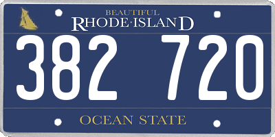RI license plate 382720
