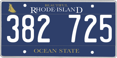 RI license plate 382725