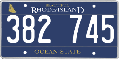 RI license plate 382745